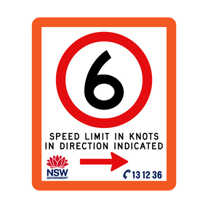 Speed Limit in Knots with Fluro Orange Border 750mm x 900mm