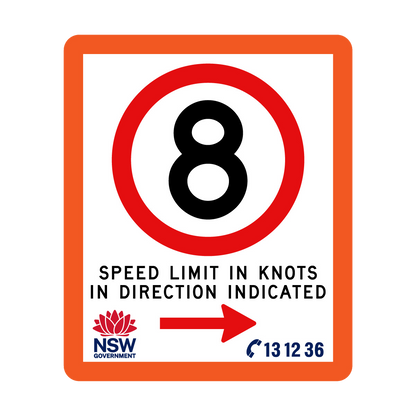 Speed Limit in Knots with Fluro Orange Border 750mm x 900mm