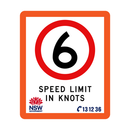 Speed Limit in Knots with Fluro Orange Border 750mm x 900mm