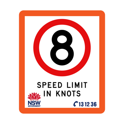 Speed Limit in Knots with Fluro Orange Border 750mm x 900mm