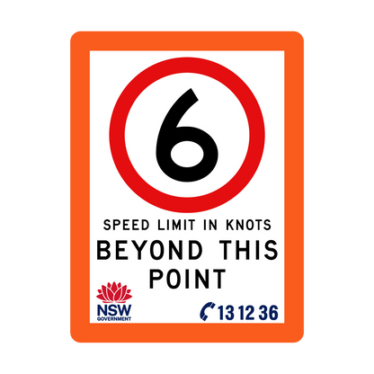 Speed Limit in Knots with Fluro Orange Border 900mm x 1200mm