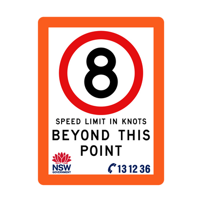 Speed Limit in Knots with Fluro Orange Border 900mm x 1200mm