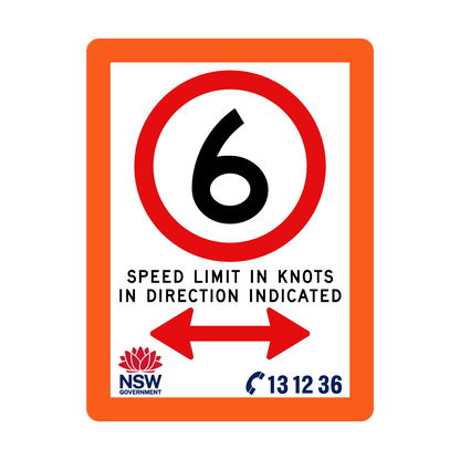 Speed Limit in Knots with Fluro Orange Border 900mm x 1200mm