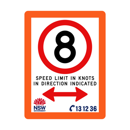 Speed Limit in Knots with Fluro Orange Border 900mm x 1200mm