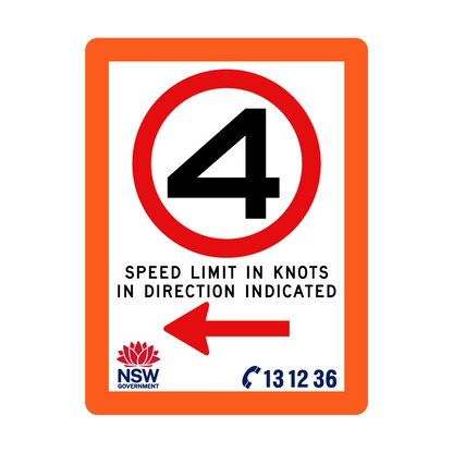 Speed Limit in Knots with Fluro Orange Border 900mm x 1200mm