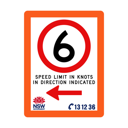 Speed Limit in Knots with Fluro Orange Border 900mm x 1200mm