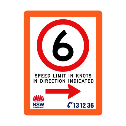 Speed Limit in Knots with Fluro Orange Border 900mm x 1200mm