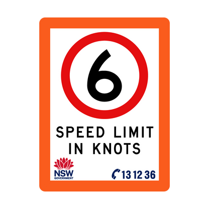 Speed Limit in Knots with Fluro Orange Border 900mm x 1200mm