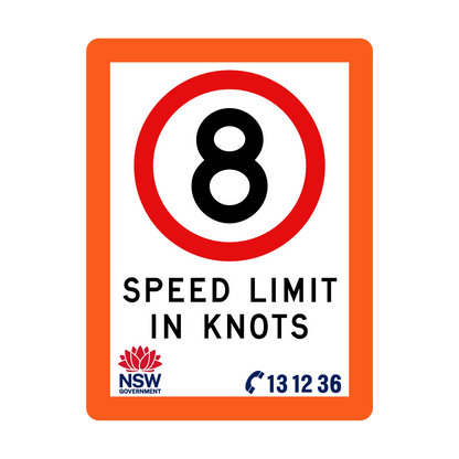 Speed Limit in Knots with Fluro Orange Border 900mm x 1200mm