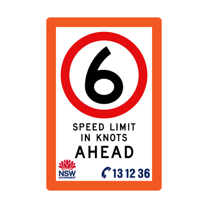 Speed Limit in Knots with Fluro Orange Border 1200mm x 1800mm