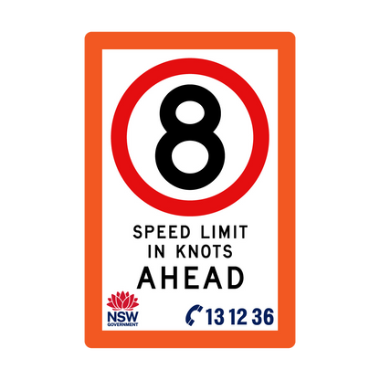 Speed Limit in Knots with Fluro Orange Border 1200mm x 1800mm