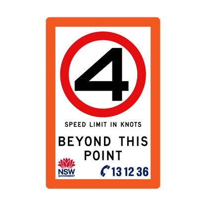 Speed Limit in Knots with Fluro Orange Border 1200mm x 1800mm