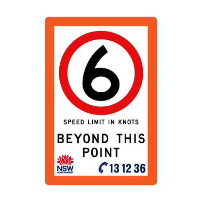 Speed Limit in Knots with Fluro Orange Border 1200mm x 1800mm