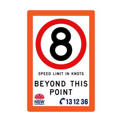 Speed Limit in Knots with Fluro Orange Border 1200mm x 1800mm