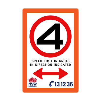 Speed Limit in Knots with Fluro Orange Border 1200mm x 1800mm