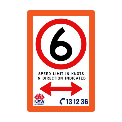 Speed Limit in Knots with Fluro Orange Border 1200mm x 1800mm