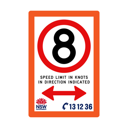 Speed Limit in Knots with Fluro Orange Border 1200mm x 1800mm