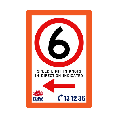 Speed Limit in Knots with Fluro Orange Border 1200mm x 1800mm