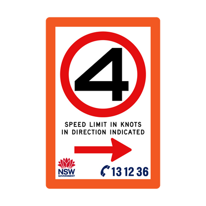 Speed Limit in Knots with Fluro Orange Border 1200mm x 1800mm