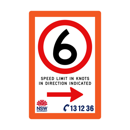 Speed Limit in Knots with Fluro Orange Border 1200mm x 1800mm