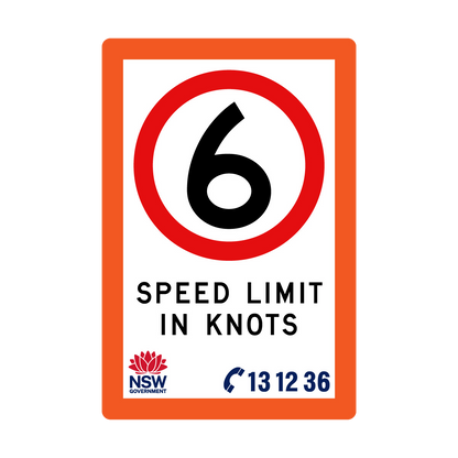 Speed Limit in Knots with Fluro Orange Border 1200mm x 1800mm