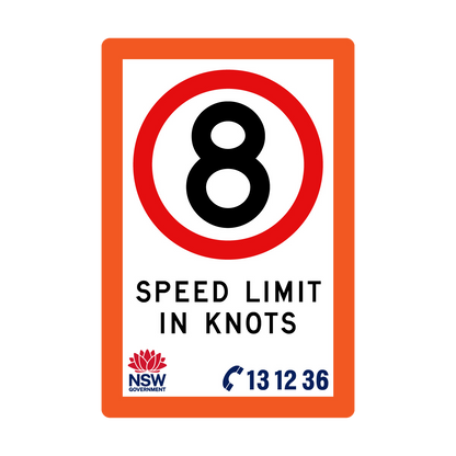 Speed Limit in Knots with Fluro Orange Border 1200mm x 1800mm