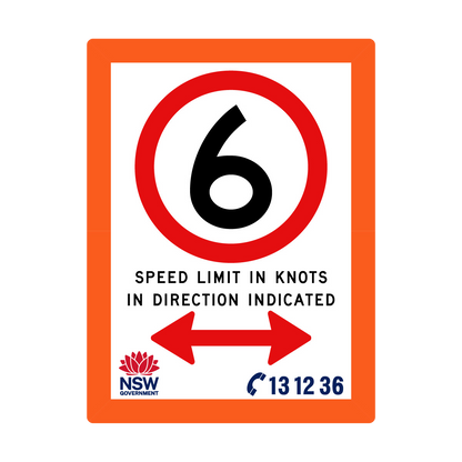 Speed Limit in Knots with Fluro Orange Border 1800mm x 2400mm