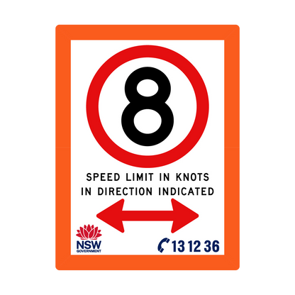 Speed Limit in Knots with Fluro Orange Border 1800mm x 2400mm