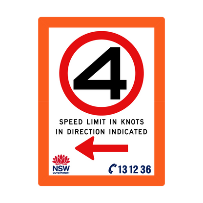 Speed Limit in Knots with Fluro Orange Border 1800mm x 2400mm