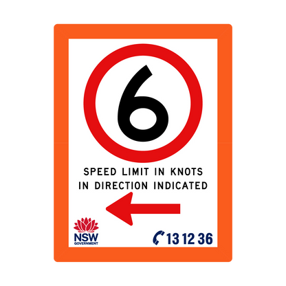 Speed Limit in Knots with Fluro Orange Border 1800mm x 2400mm