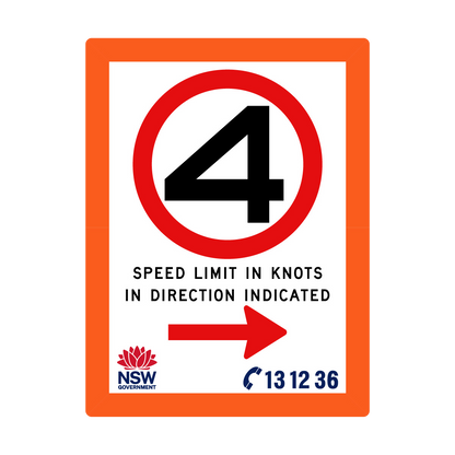 Speed Limit in Knots with Fluro Orange Border 1800mm x 2400mm