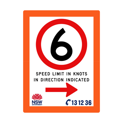 Speed Limit in Knots with Fluro Orange Border 1800mm x 2400mm