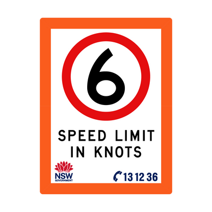 Speed Limit in Knots with Fluro Orange Border 1800mm x 2400mm