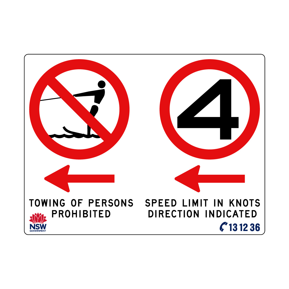 Towing Prohibited with Speed Limit in Knots