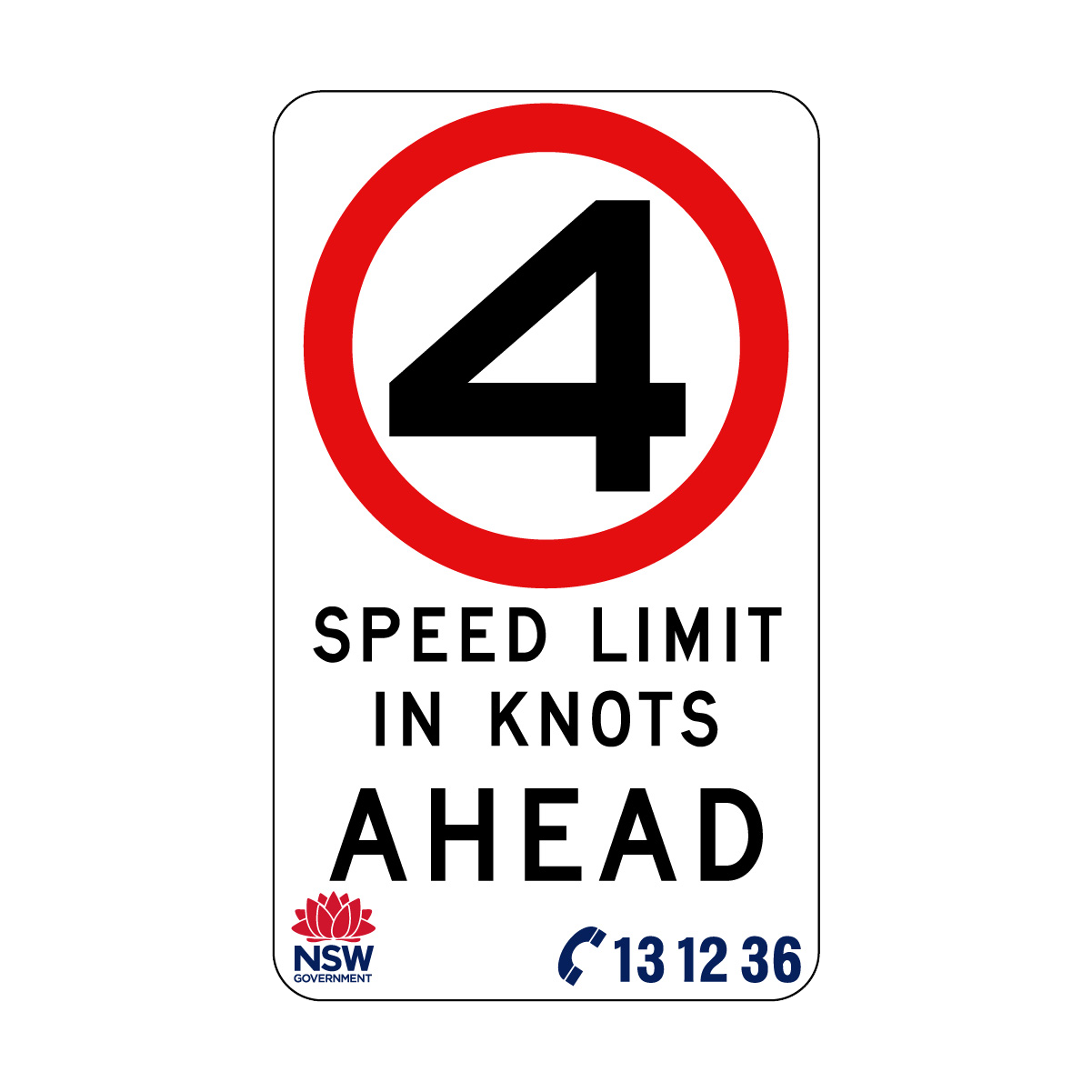 Speed Limit In Knots 450mm x 750mm