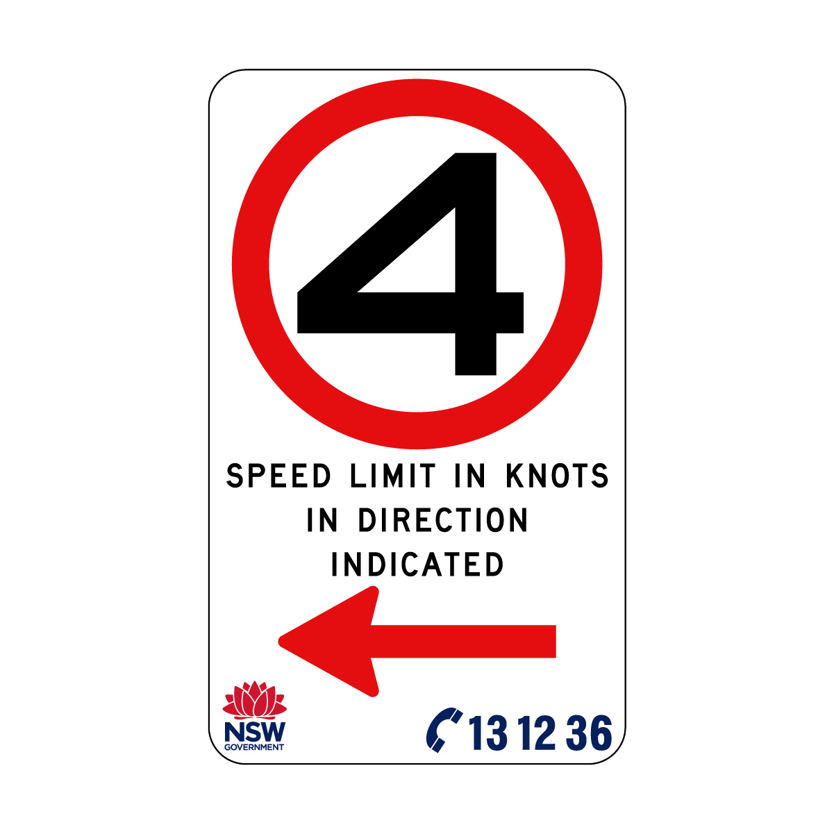 Speed Limit In Knots 450mm x 750mm