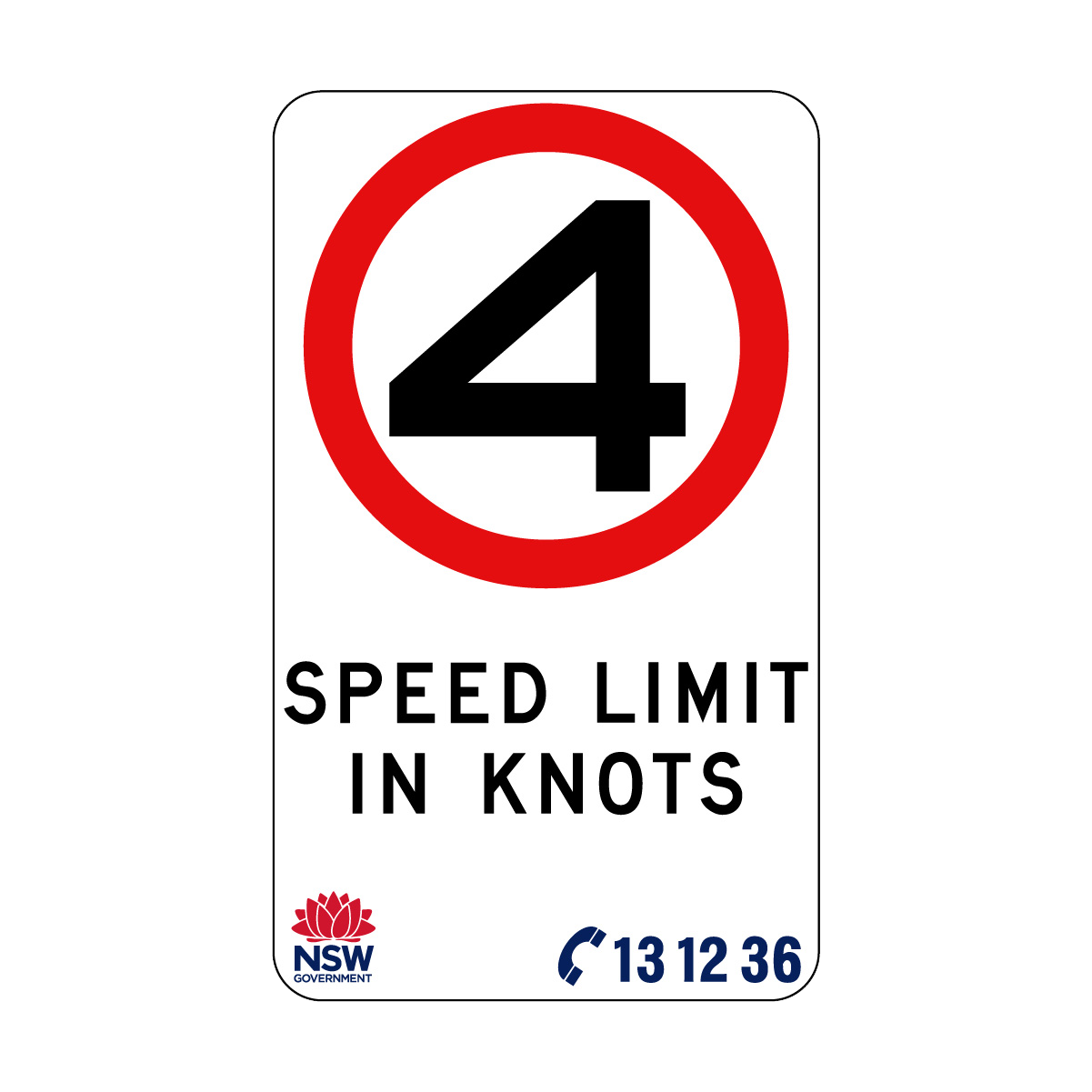 Speed Limit In Knots 450mm x 750mm