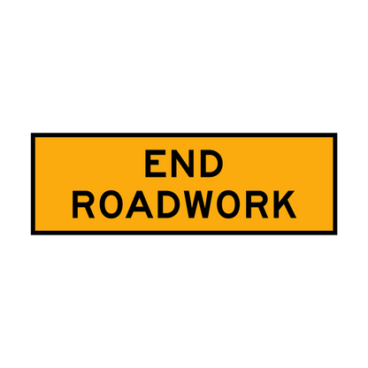 Warning: End Roadwork Sign