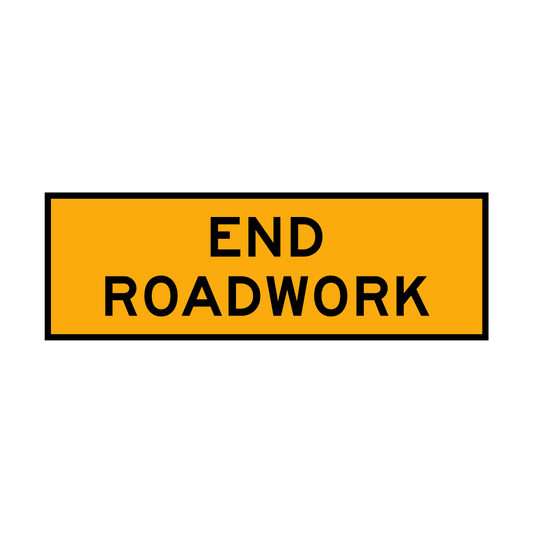 Warning: End Roadwork Sign