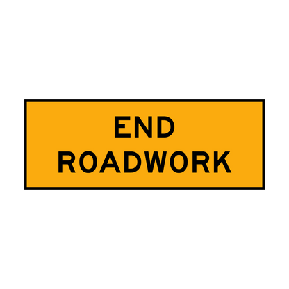 Warning: End Roadwork Sign