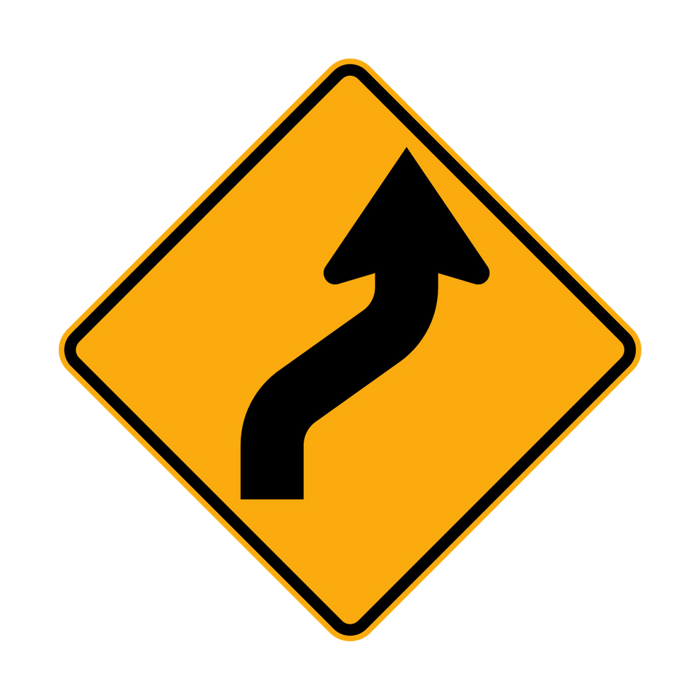 Forward Reverse Signs Warning: Reverse Curve Sign