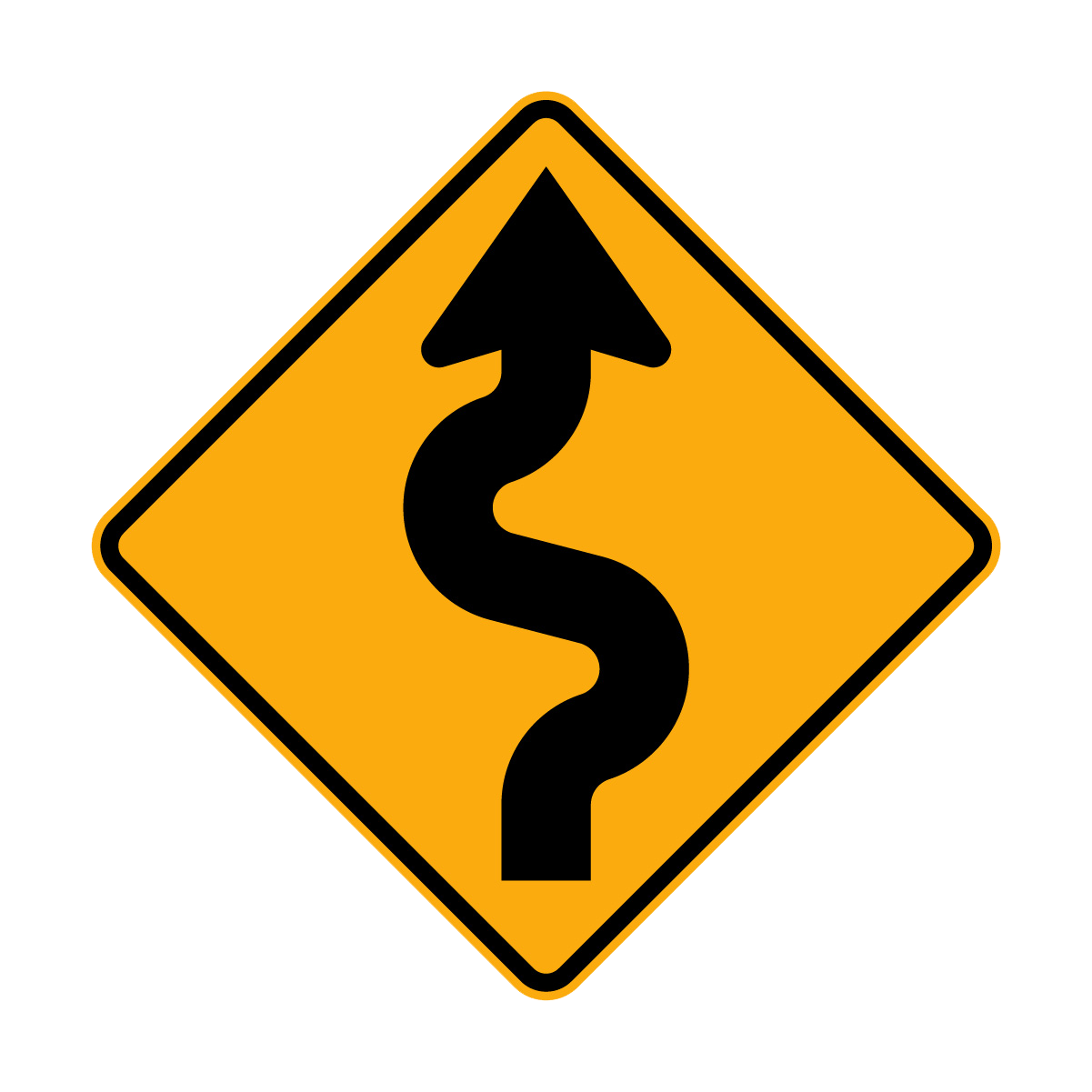 Warning: Winding Road Sign