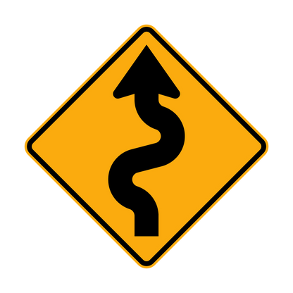 Warning: Winding Road Sign