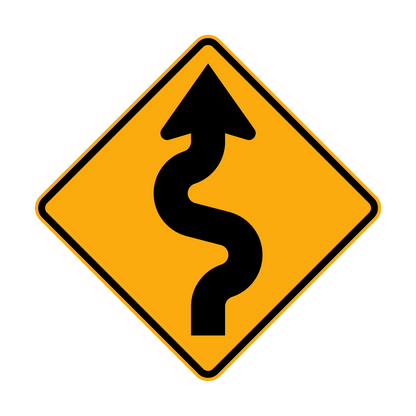 Warning: Winding Road Sign