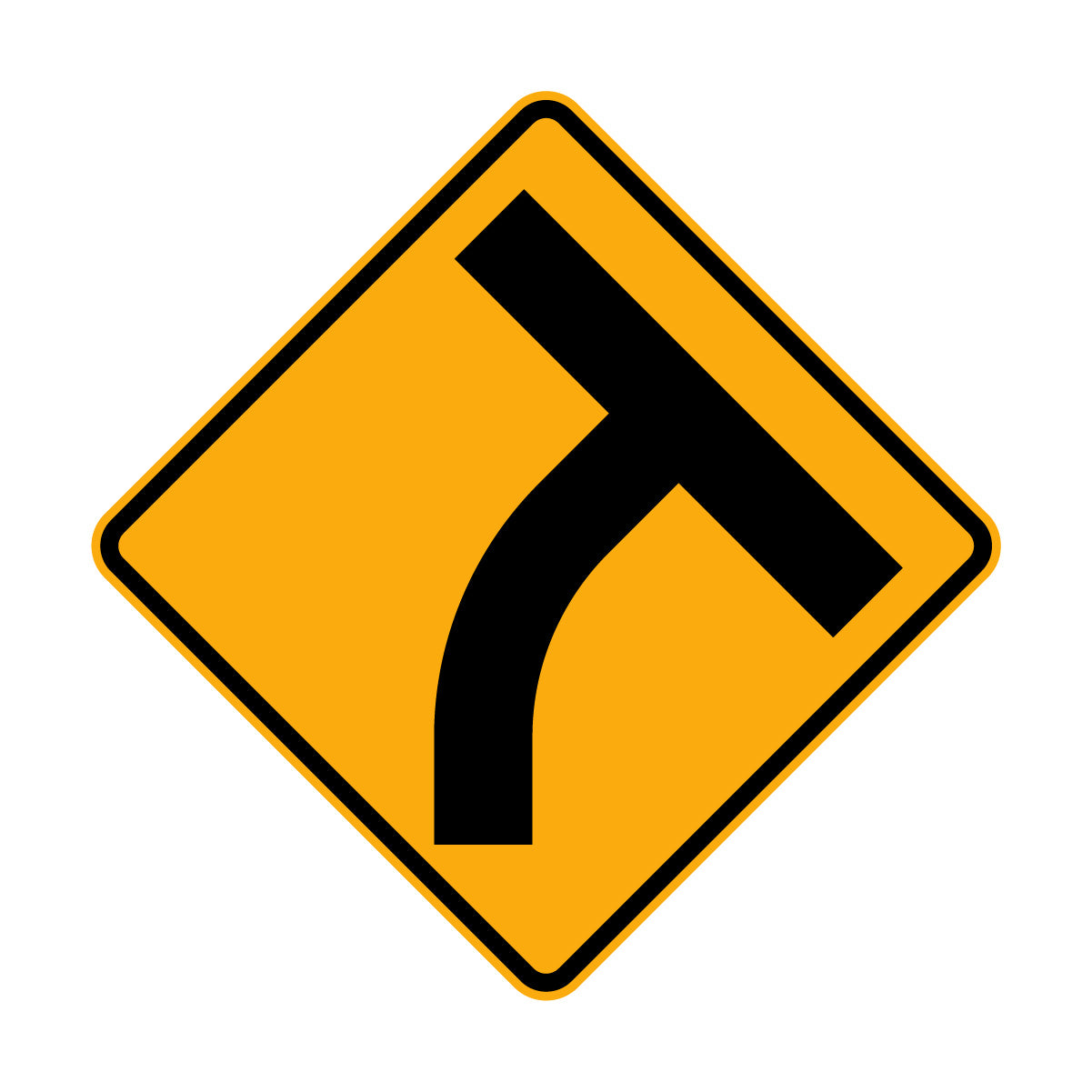 Warning: Intersection Curved Approach Sign