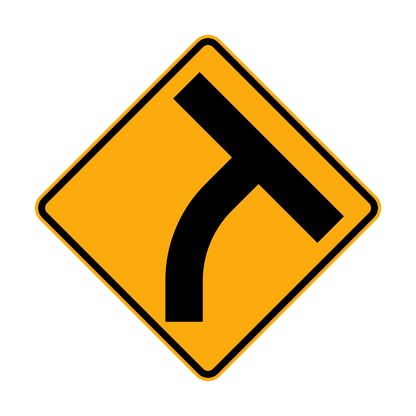 Warning: Intersection Curved Approach Sign