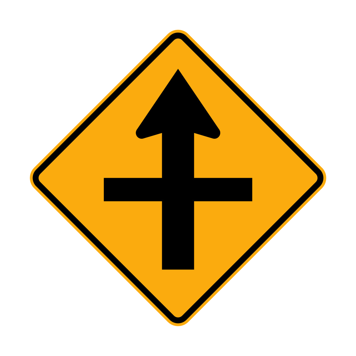 Warning: Warning Cross Road Sign