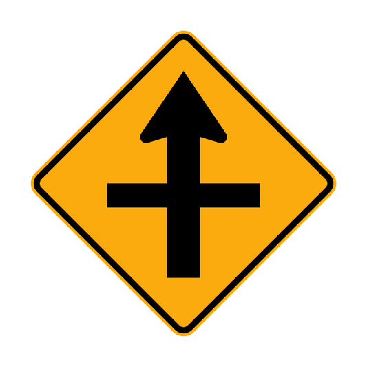 Warning: Warning Cross Road Sign