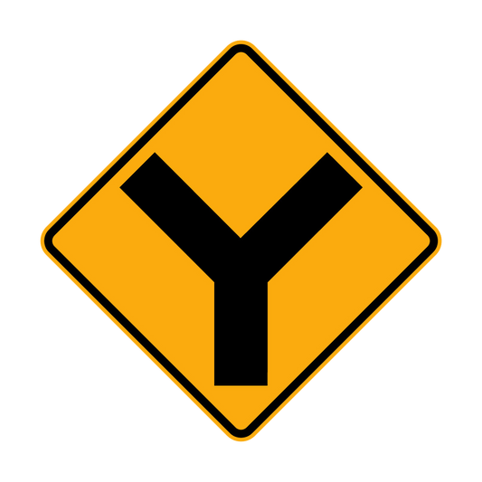 Warning: Y Junction Sign