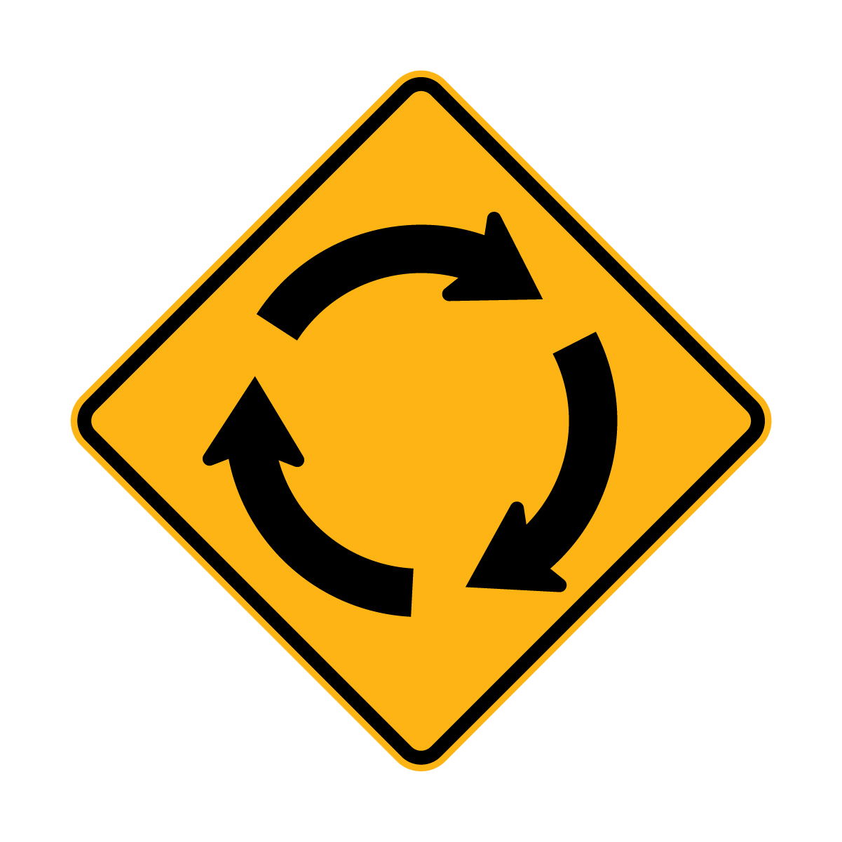 Warning: Roundabout Ahead Sign